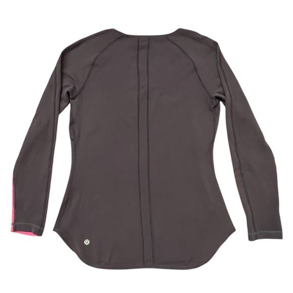 Lululemon Reversible Runder Under Long Sleeve Black Swan / Raspberry Glo Light - Picture 5 of 7